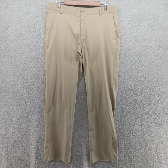 Nike Golf Pants Mens 34x32 Beige Khaki Flat Front‎ Performance Dri-Fit Light - Picture 1 of 9